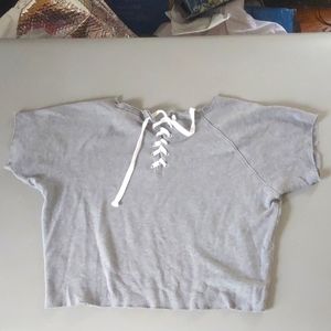 Pink shirt sleeve sweatshirt